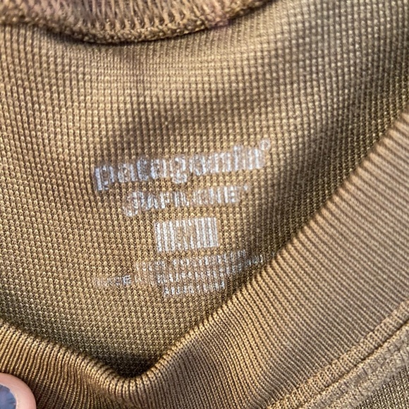 Patagonia Capilene Olive Green Brown Base Tee Med - Picture 2 of 4